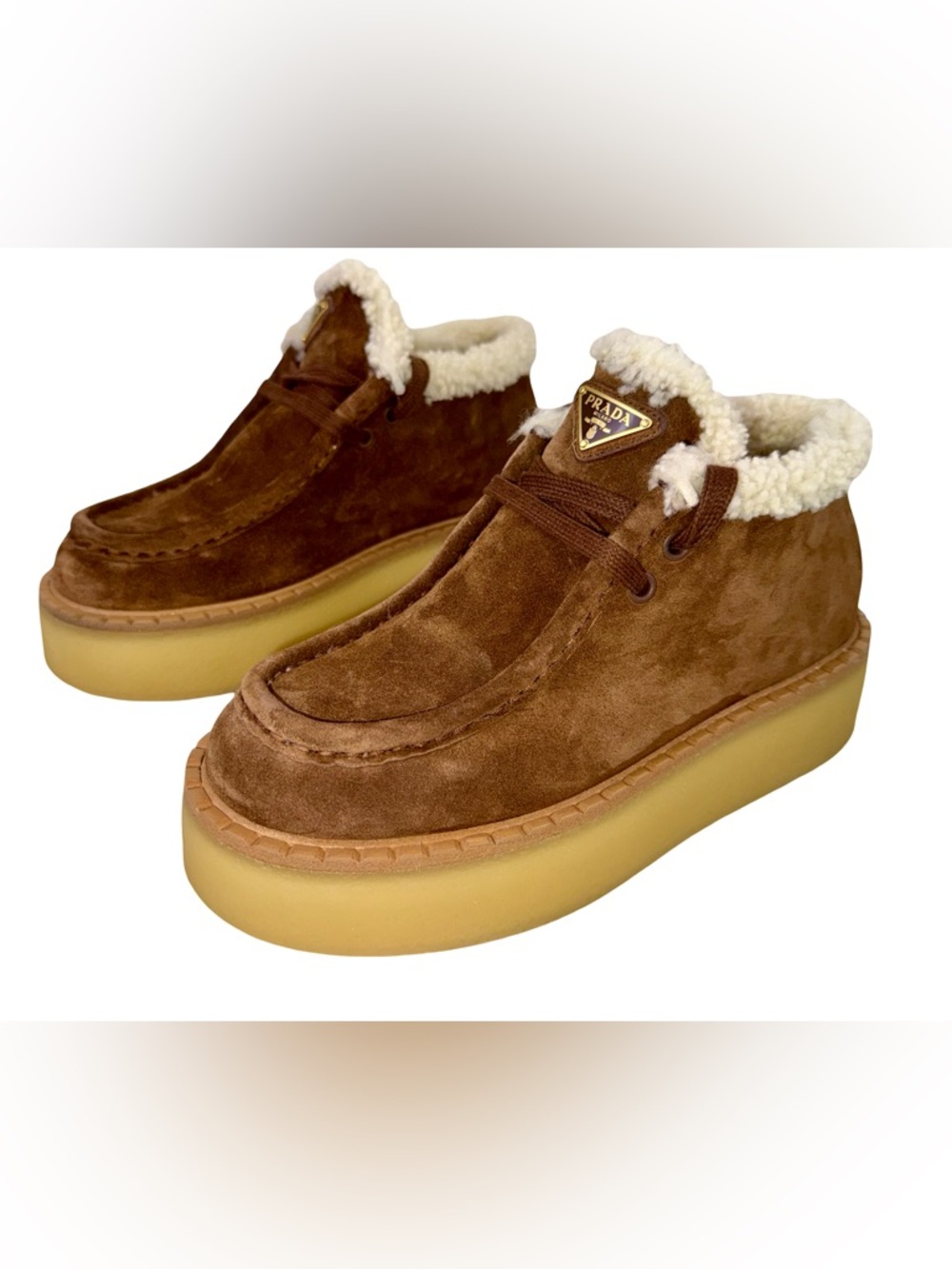 PRADA SUEDE CHUKKA BOOTS IN CACAO SUEDE - Picture 3 of 13